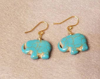 Elephant earrings, animal earrings, women's gift, teachers gift, cute earrings, natural jewelry