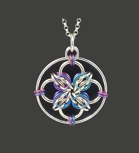 Chainmail Pendant Celtic Visions Sterling Silver Anodized