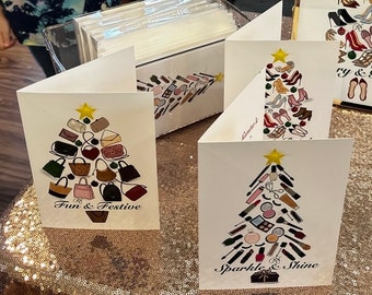 Holiday Fashion Cards - Makeup Tree, Shoe Tree, Handbag Tree