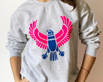 Egyptian bird print unisex sweater womens crewneck sweatshirt, printed jumper, womens sweatshirt, womens crewneck, womens fashion, fashion