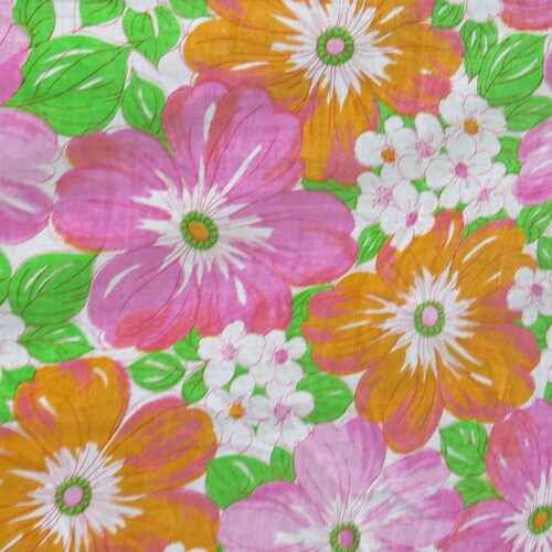 Beautiful Flower Power Double Full Flat Sheet Floral Vintage - Etsy