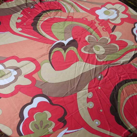 Groovy Vintage Mod Flower Power Fabric Big Bold Design Etsy
