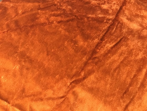 Mid Century Burnt Orange Velvet Fabric Heavyweight Upholstery | Etsy