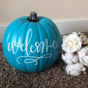 Watercolor Teal Pumpkin Printable Wall Art Fall Decor Fall | Etsy