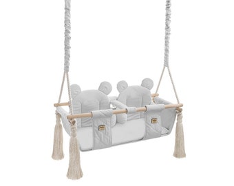 twin baby swing set