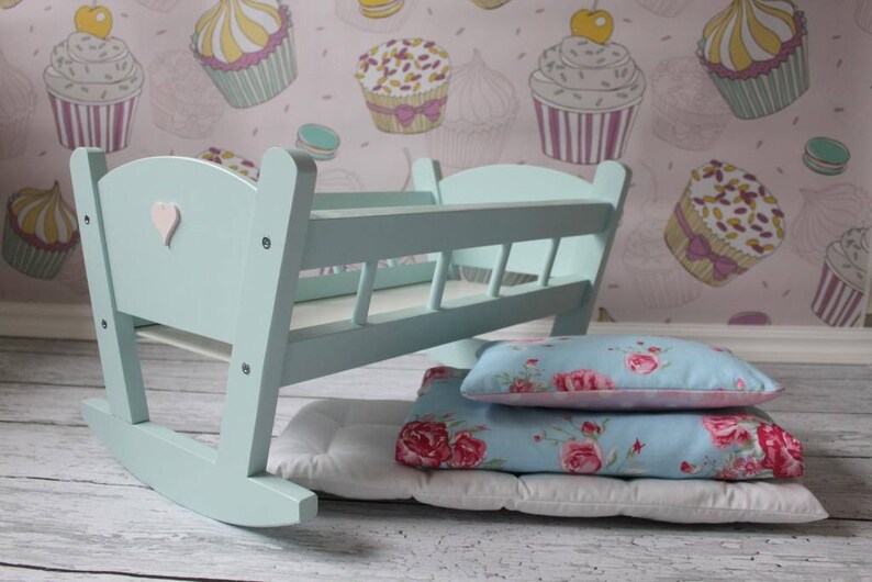Handmade Wooden Dolls Rocking Cradle Etsy