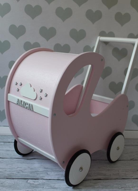 Handmade Wooden Toy Pram Babyuniquecorn Etsy