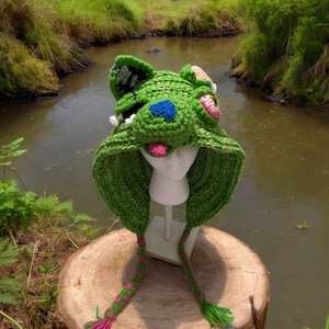 Handmade Crochet Zombie Bear Hood - Adult/Teen Size