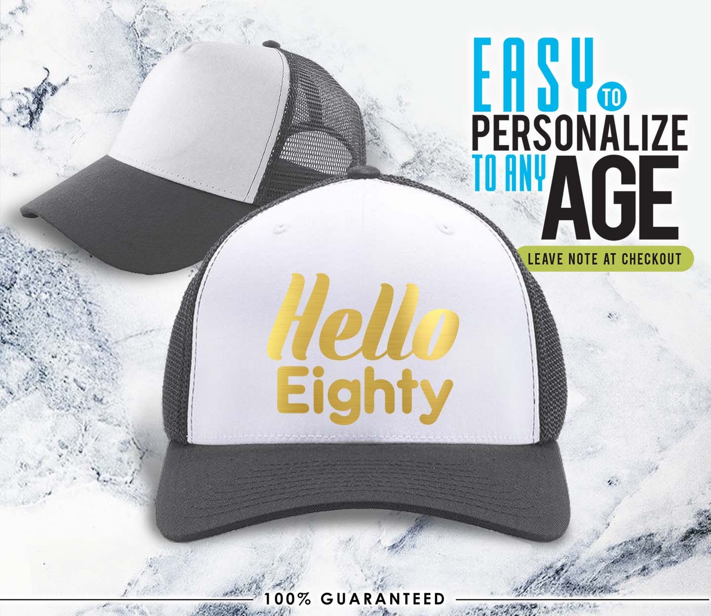 80th Birthday Trucker Hat – All American Classic Snapback With Vintage Design, Adjustable Fit