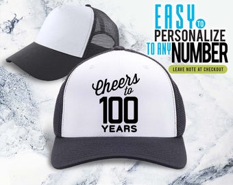 100th, 100th birthday gift, 100th birthday hat, 100th birthday party, birthday, birthday, custom hat, bday present, trucker hat, funny hat