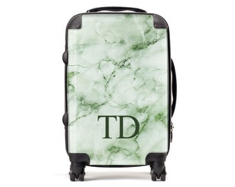 Personalisierte Marmor Initial Gepäck | Handgepäck | Marmor Gepäck | Benutzerdefinierte Koffer | Personalisierter Koffer | Cabochon Koffer | Reisen