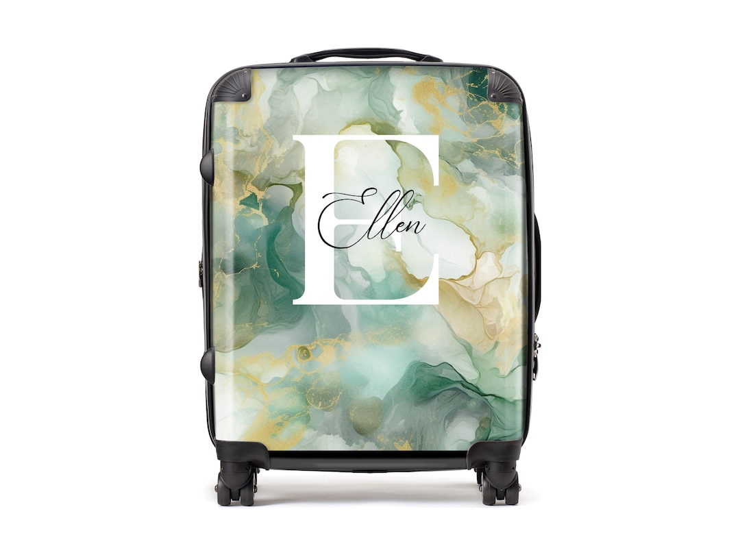 Personalized Letter and Name Luggage | Carry-on Luggage | Marble ...