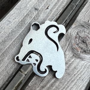 Nordic Bear - EDC bottle opener tool, everyday carry popper - steel, copper, brass, titanium