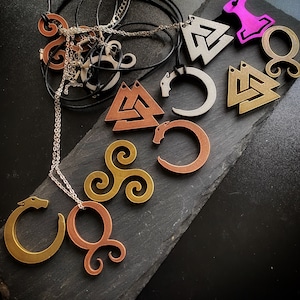 Viking Ornaments By Forest Berserk - EDC necklace, Viking Pendant, Viking Symbol Necklace - everyday carry steel, copper, brass, titanium