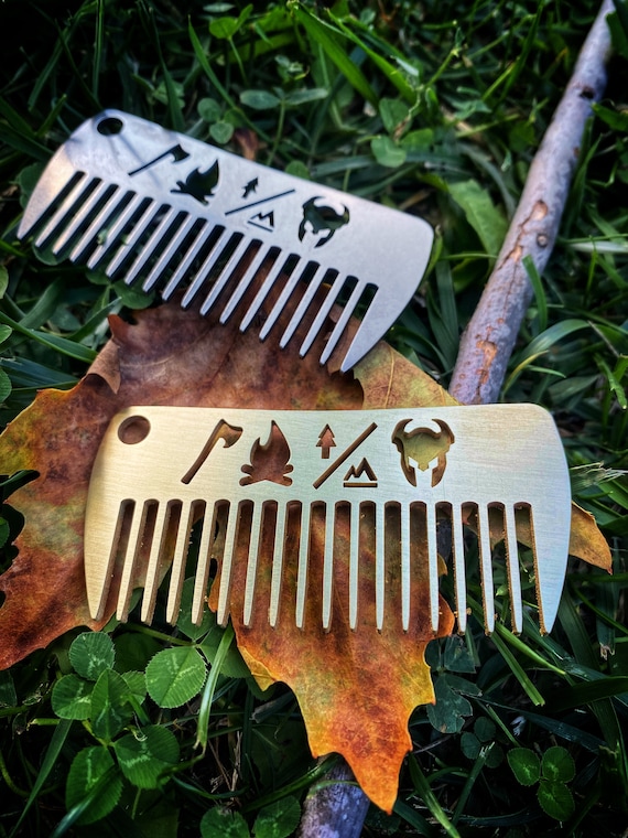 Viking Comb - Life of a Viking Cycle - by Forest Berserk - edc comb, wallet comb, brass comb, keychain comb, mustache comb