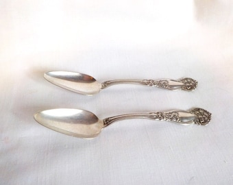 2 Vintage Rogers Plata Plato Naranja Flor Pomelo Cucharas de Frutas