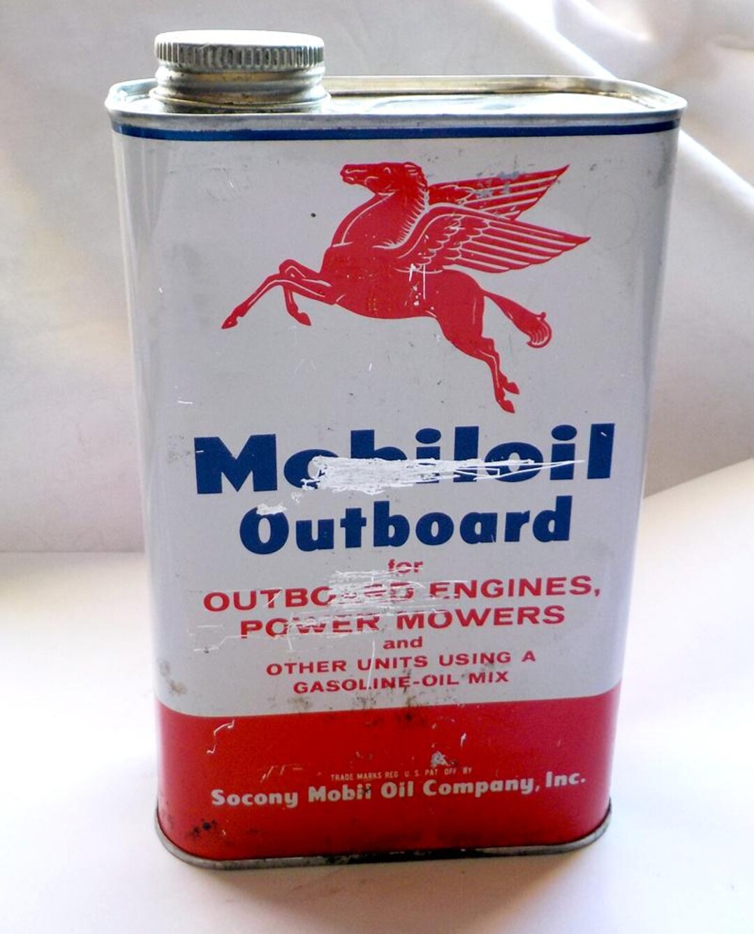 Vintage Mobil Oil Outboard Motor Oil Can Metal 1 Qt Partially Full - Etsy