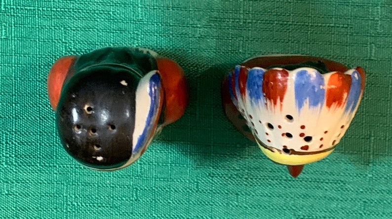 Vintage Native American Chief and Squaw Salt and Pepper Shakers