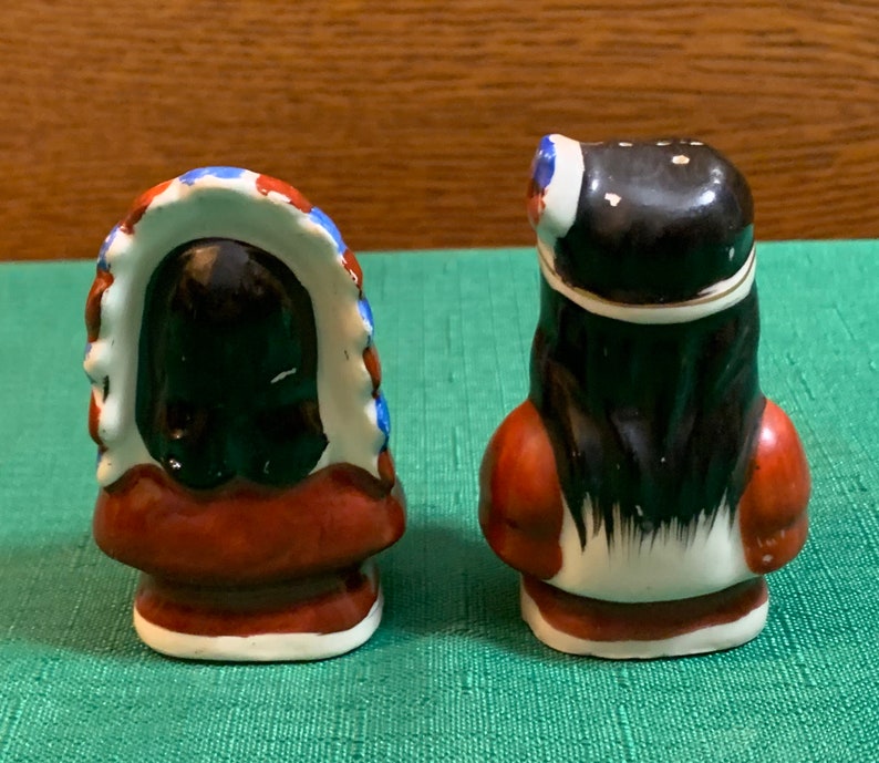 Vintage Native American Chief and Squaw Salt and Pepper Shakers
