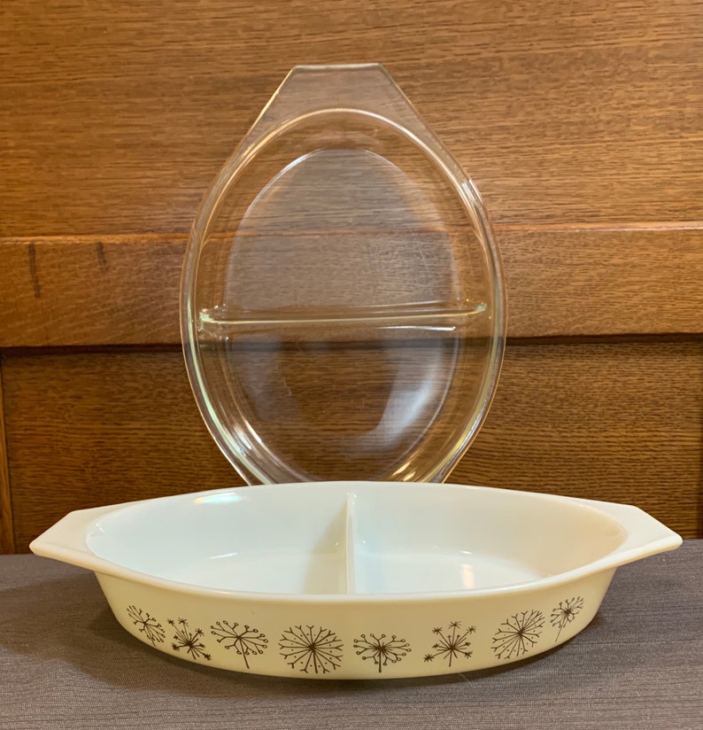 Pyrex Dandelion Divided Dish Etsy