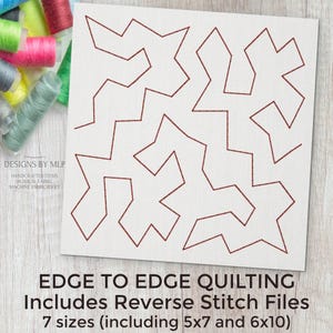 Geometric Stipple E2E Quilt Block, Embroidery Quilting Design, Continuous Single Run Quilting, Edge to Edge Quilt Pattern ITH Reverse stitch