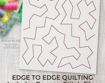 Geometric Stipple E2E Quilt Block, Embroidery Quilting Design, Continuous Single Run Quilting, Edge to Edge Quilt Pattern ITH Reverse stitch