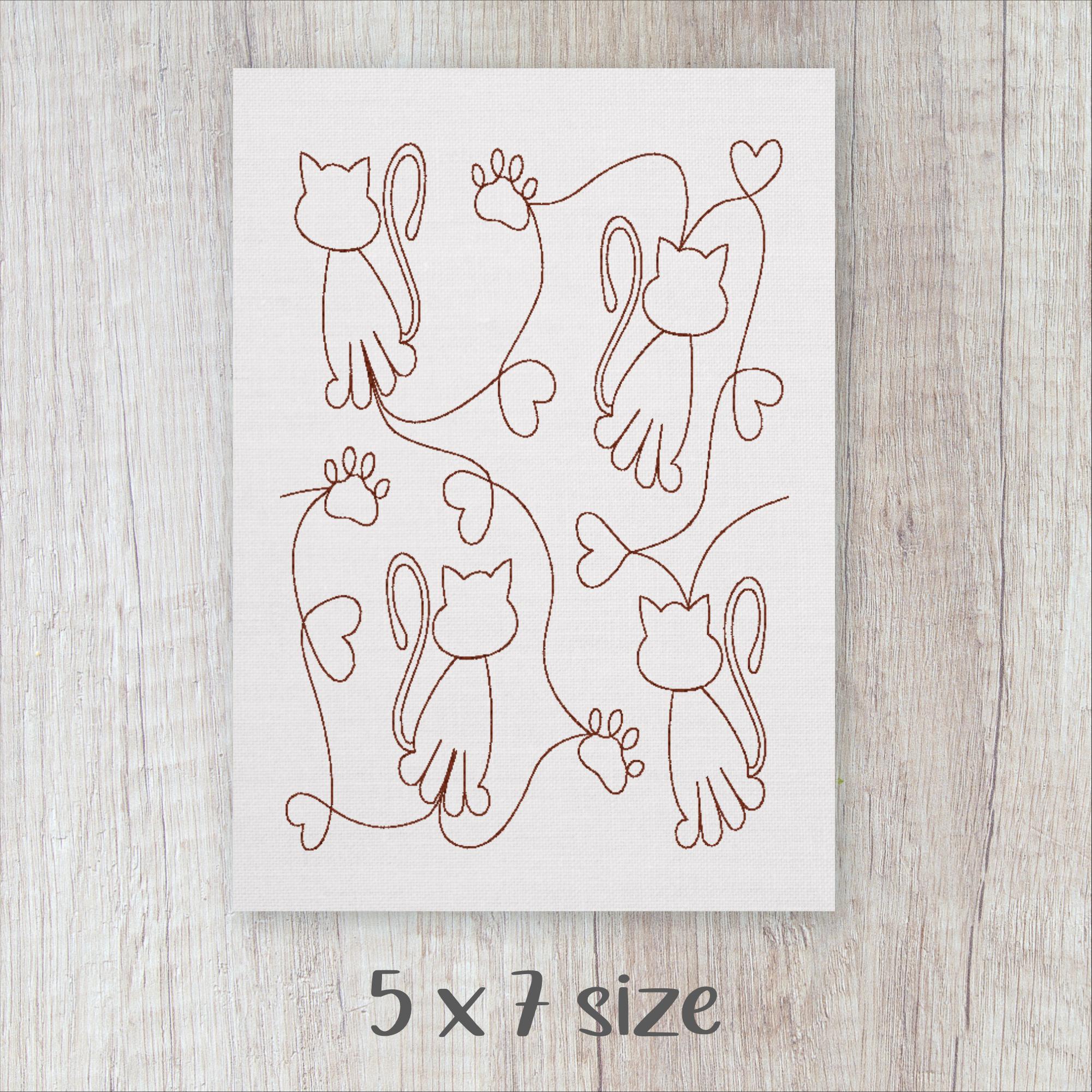 Cat Kitty Paws E2E Quilt Block Machine Embroidery Quilting Design ...