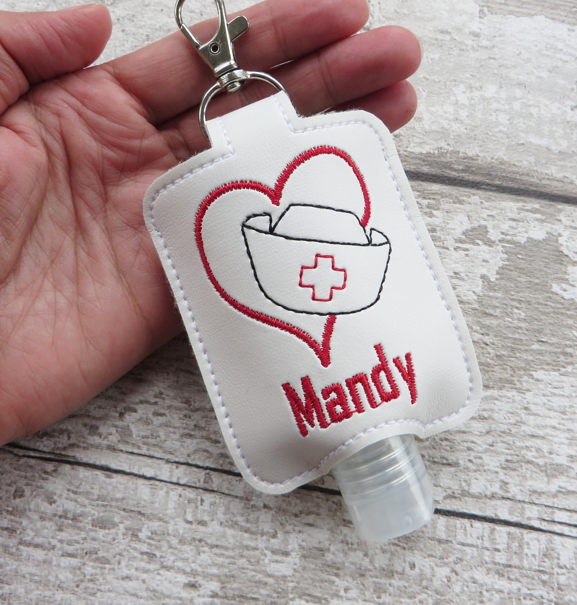Personalized Nurse Hand Sanitizer Holder Machine Embroidered Etsy UK