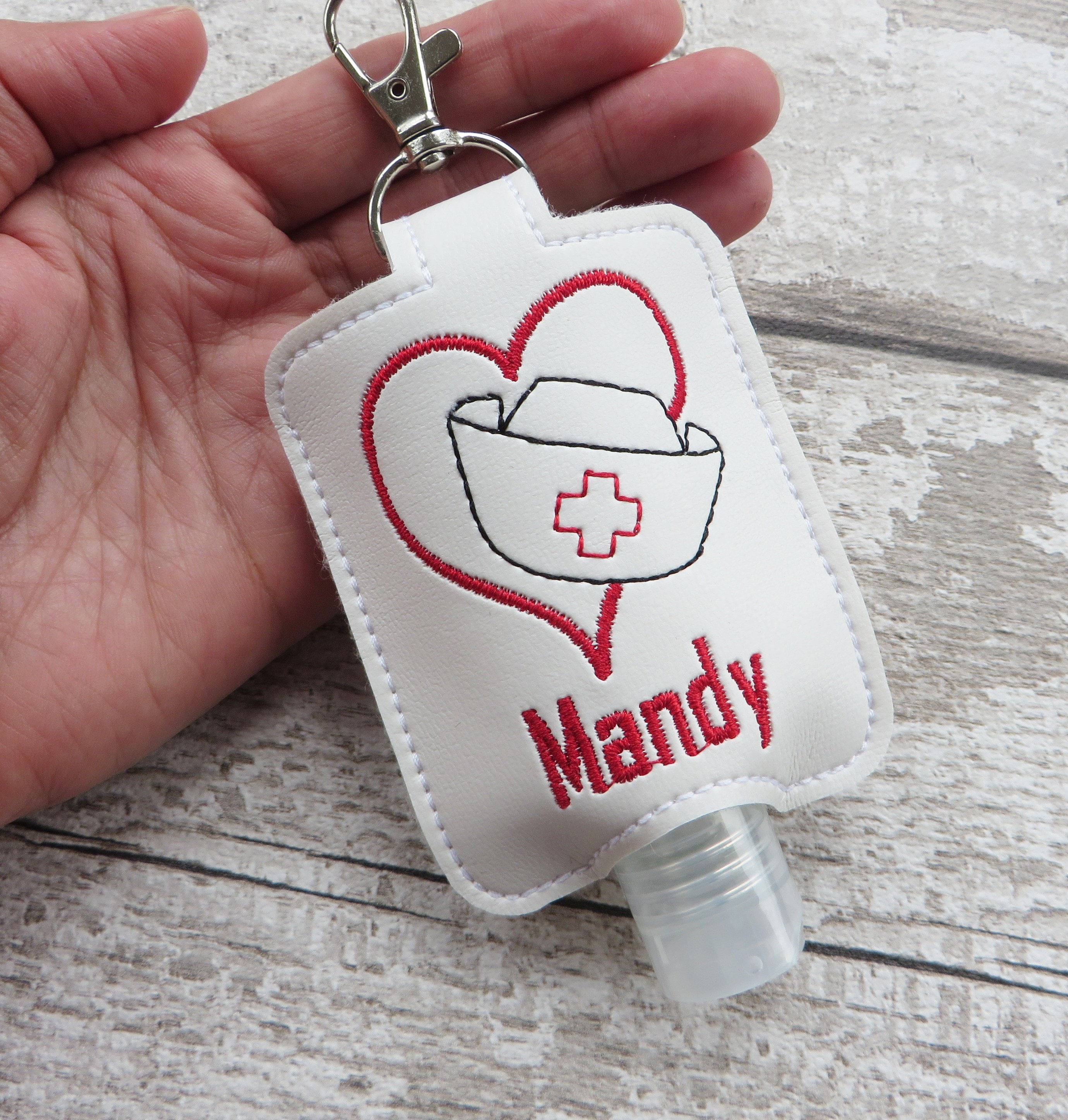 Personalized Nurse Hand Sanitizer Holder Machine Embroidered Etsy UK