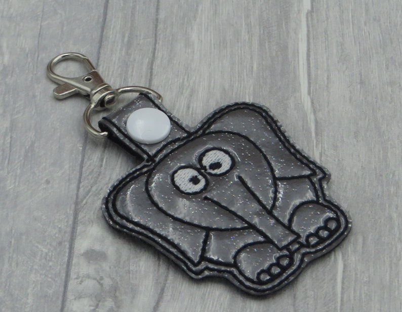 Elephant Embroidery Key Fob Design in the Hoop Key Fob Etsy