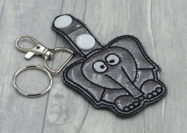 Elephant Embroidery Key Fob Design in the Hoop Key Fob Etsy