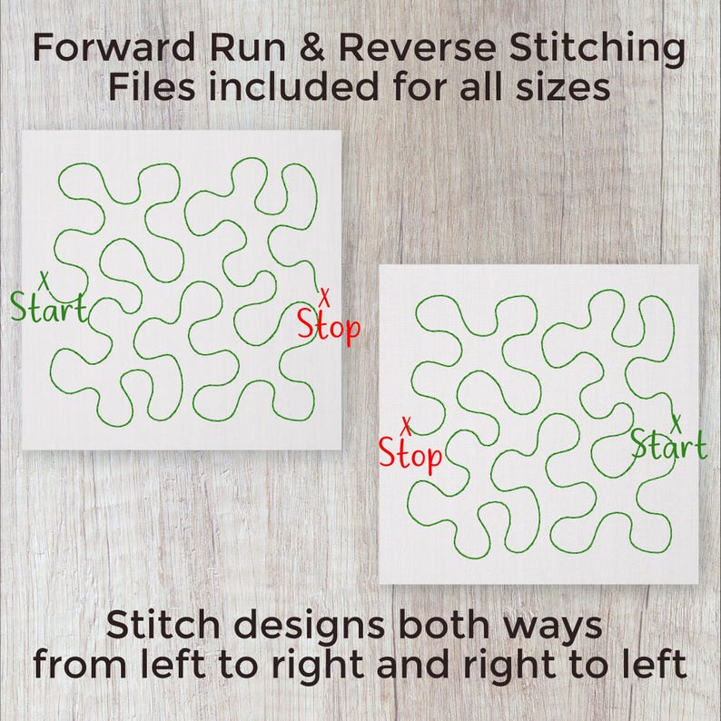 Meander Stipple E2E Quilt Block Embroidery Quilting Design Continuous ...