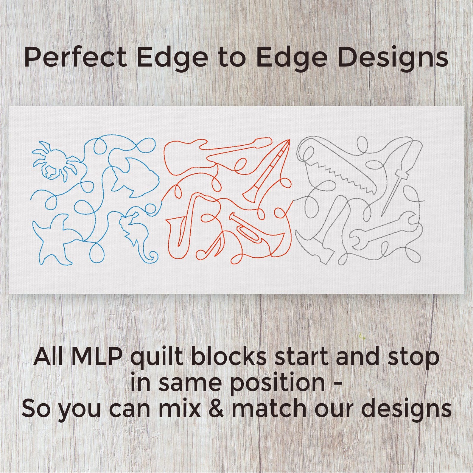 Meander Stipple E2E Quilt Block Embroidery Quilting Design Continuous ...