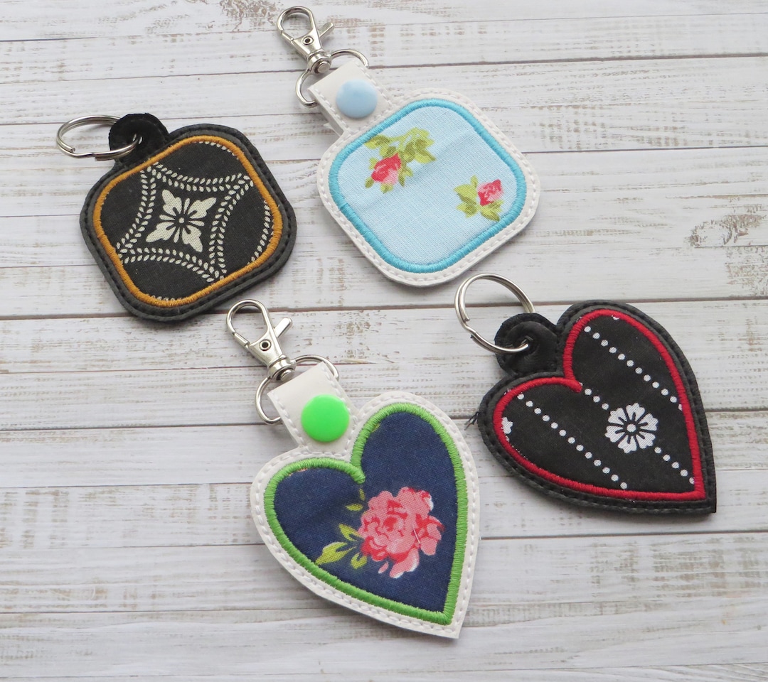 Machine Embroidery Design, Applique Blank Key Fob ITH Machine ...