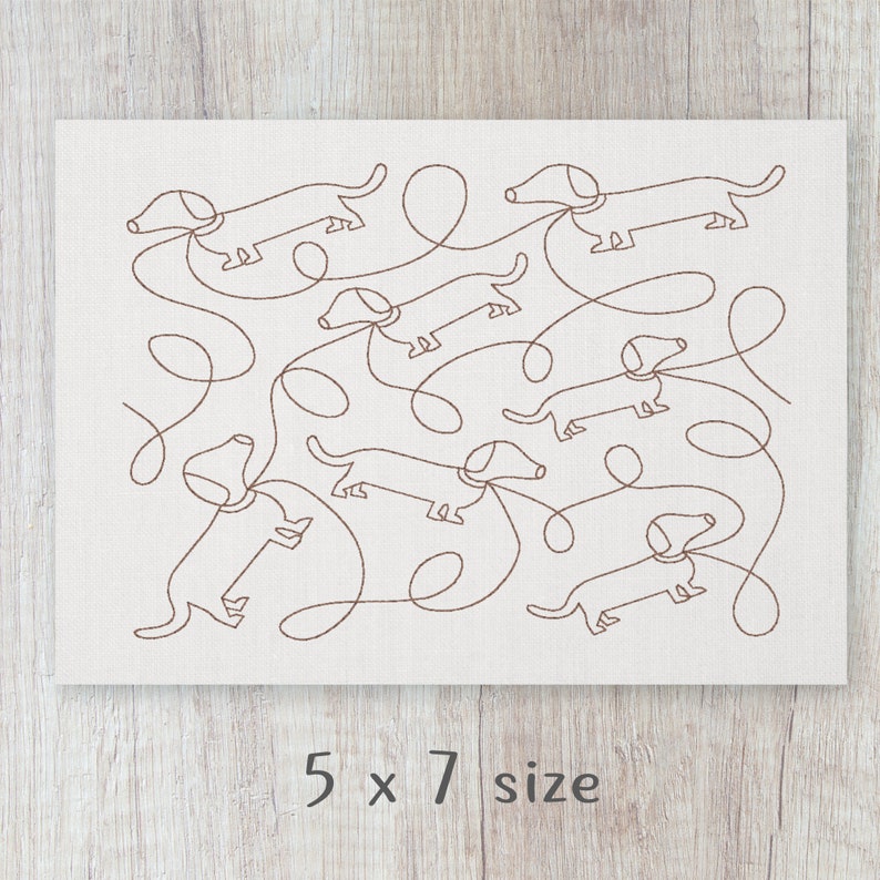 Dachshund Dog Edge to Edge Quilt Pattern, E2E Continuous Line Single ...