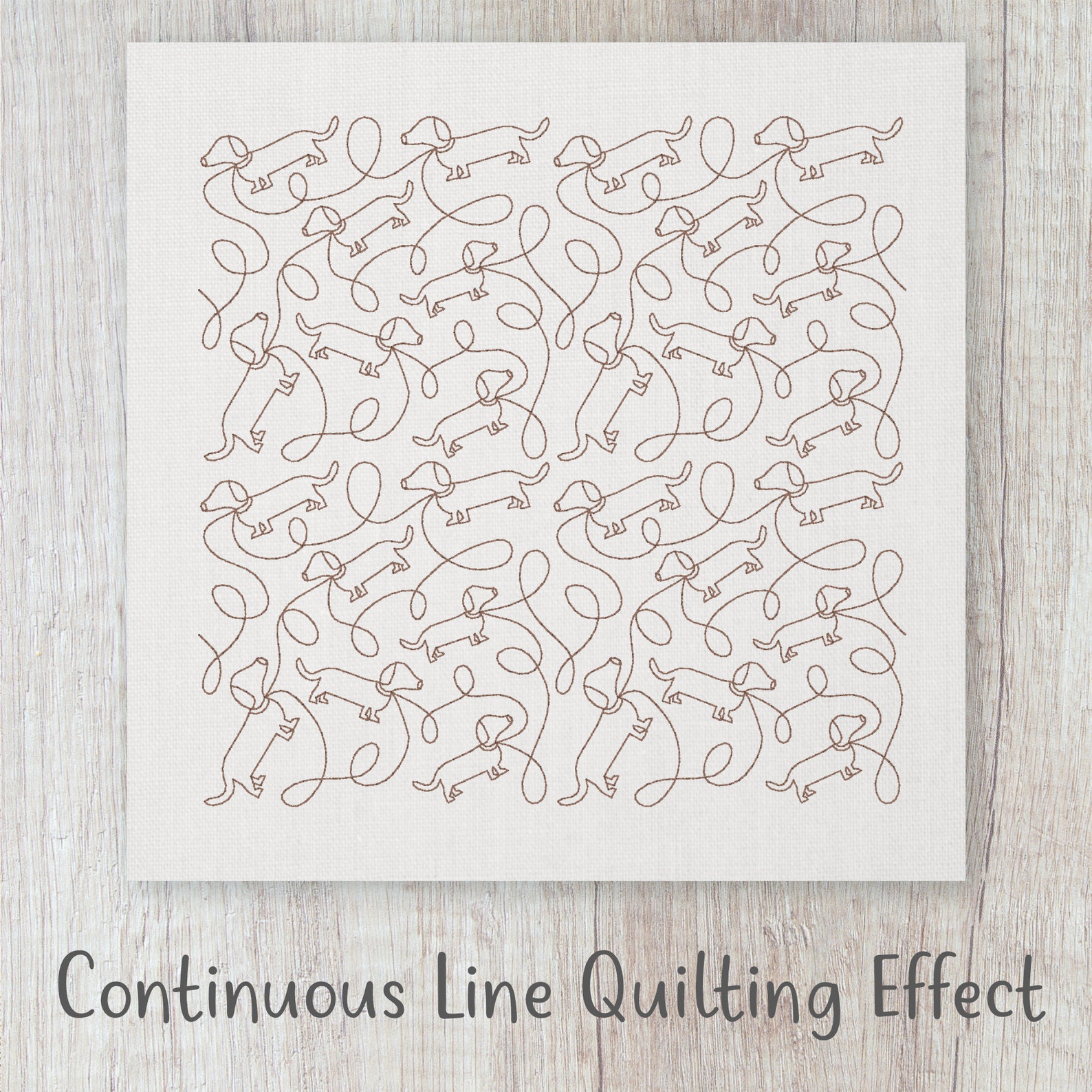 Dachshund Dog Edge to Edge Quilt Pattern, E2E Continuous Line Single ...