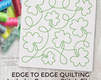 Kleeblatt-Quiltblock-Maschinenstickerei-Quiltmuster, durchgehende Linie, Rand-zu-Rand-Quiltmuster