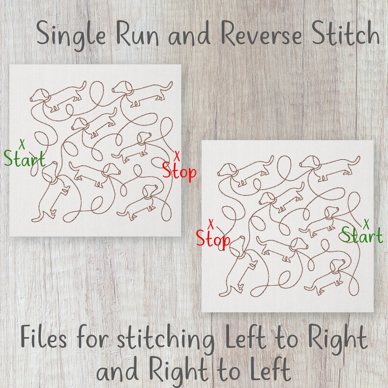 Dachshund Dog Edge to Edge Quilt Pattern, E2E Continuous Line Single ...