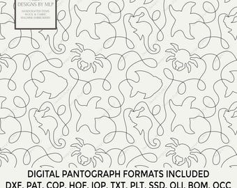 Sealife Pantograph Quilting Pattern, Edge to Edge E2E Longarm Design, Digital Download, Popular Computerized Formats