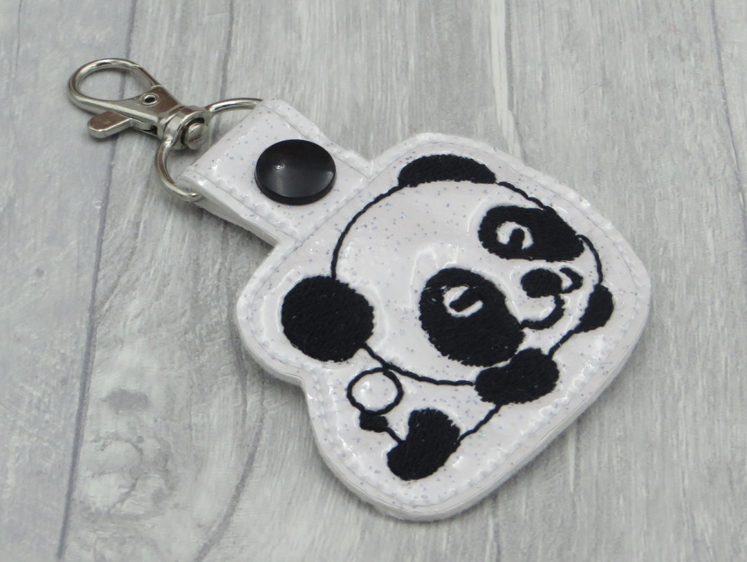 Panda Machine Embroidery Key Fob Design, ITH Machine Embroidery Pattern ...