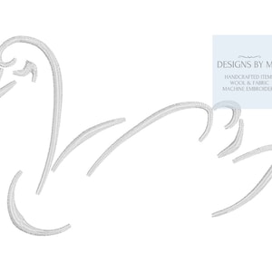 Machine Embroidery Design, Graceful Swan with Satin Stitch Outline, Quick Stitch Machine Embroidery Pattern, 4x4 Hoop,