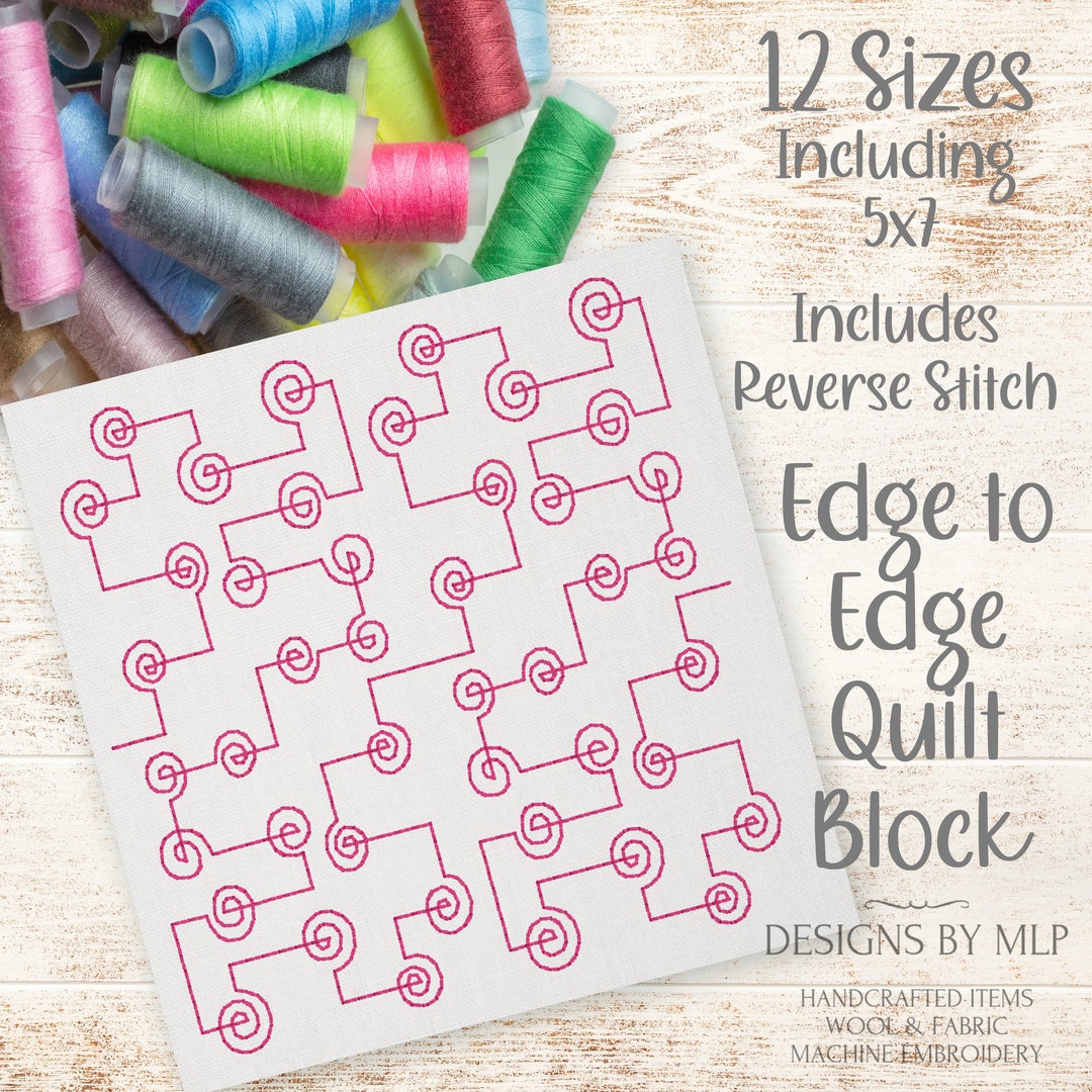 Lines & Knots Edge to Edge Quilt Pattern, E2E Quilt Block Embroidery ...