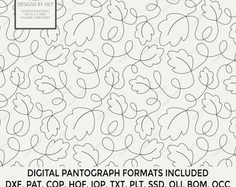 Autumn Fall Leaves Pantograph Quilting Pattern, Edge to Edge E2E Longarm Design, Digital Download, Popular Computerized Formats