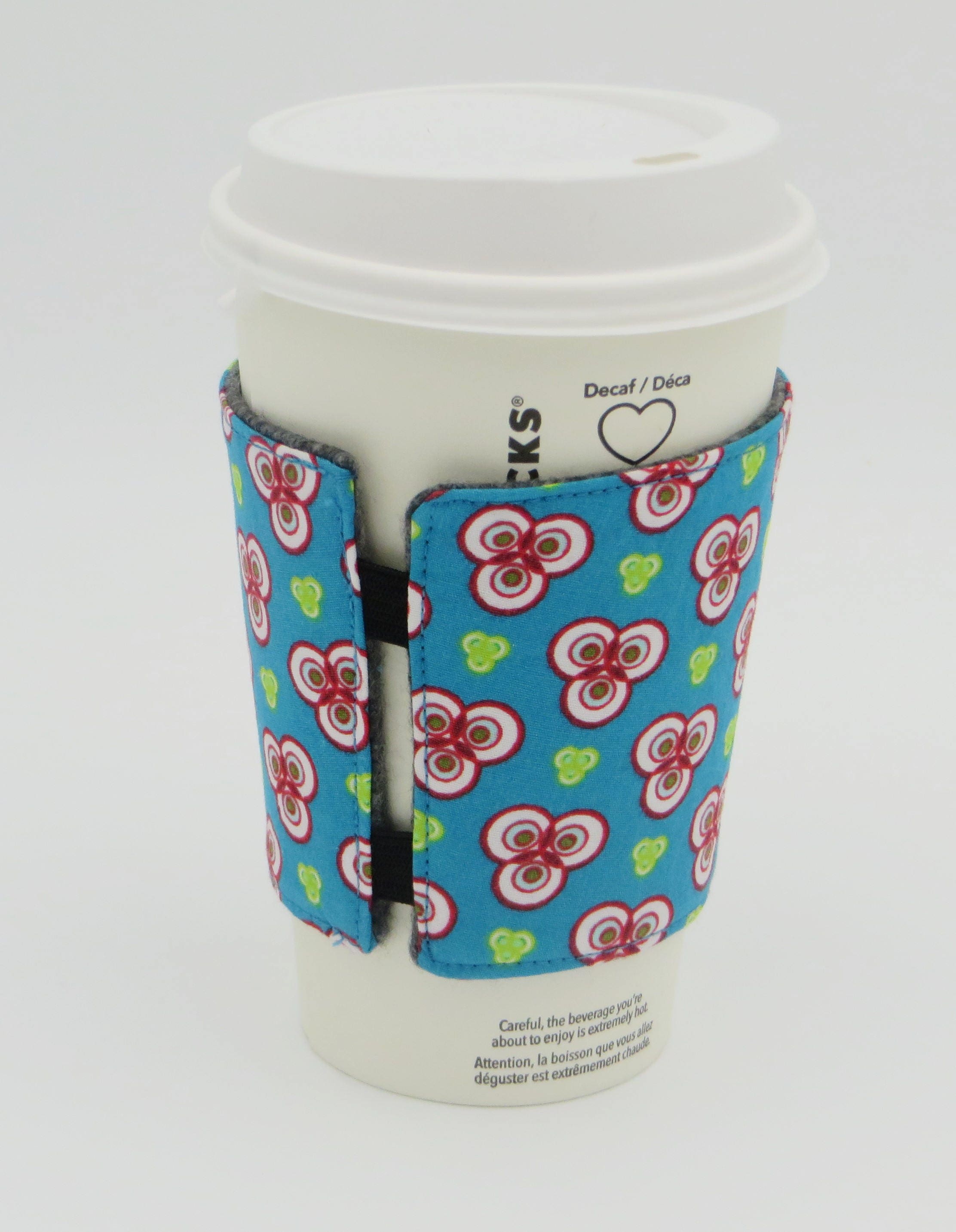 Fabric Coffee Cup Cozy Reusable Reversible Cup Sleeve Holder Etsy