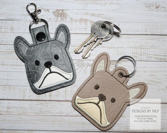 Machine embroidery key fob designs, Grumpy Dog Head In The Hoop Key Fob, Snap Tab Pattern  Machine Embroidery Pattern, 4x4, Instant Download