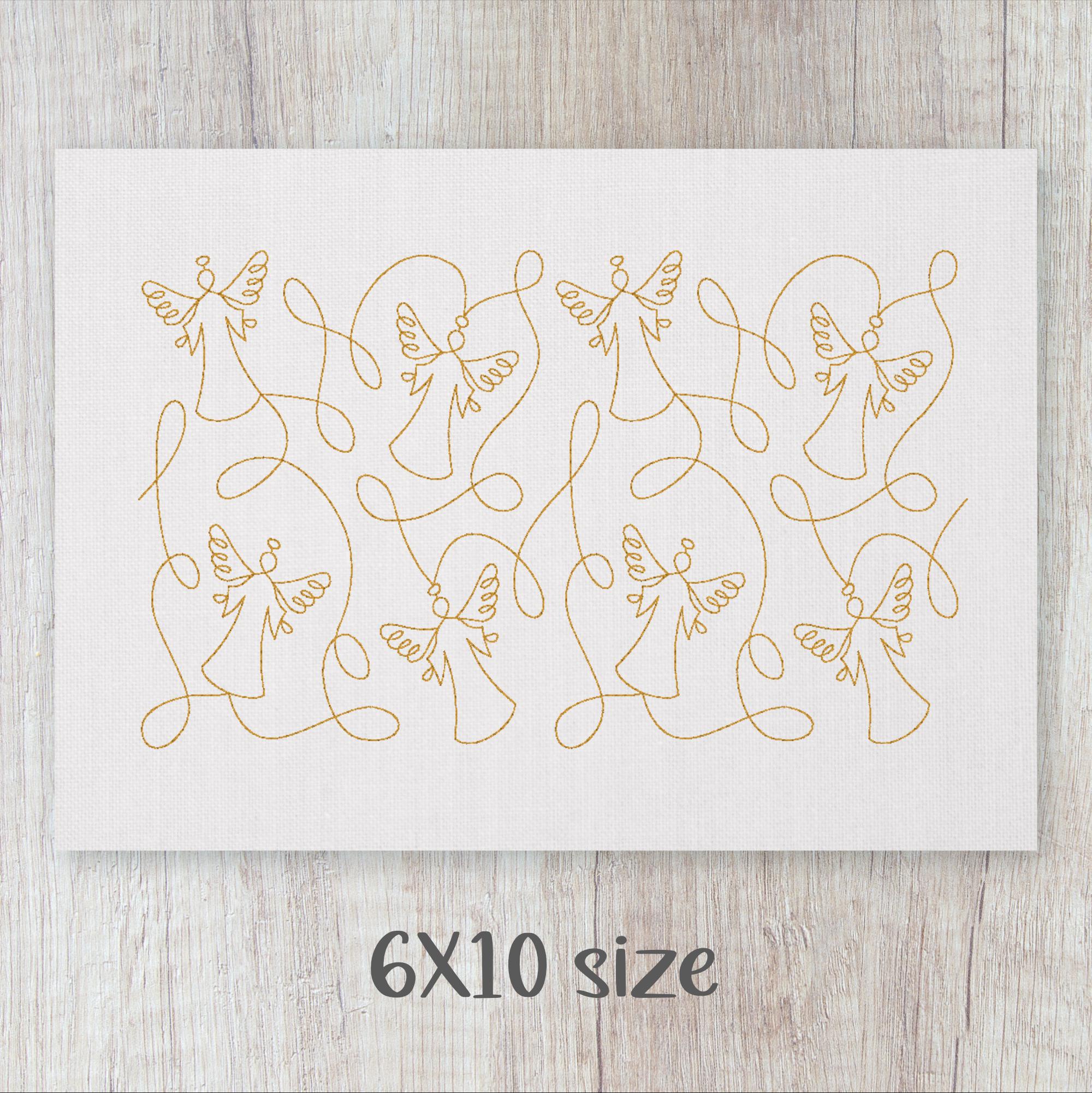 Angels Wings E2E Quilt Block Machine Embroidery Design, Continuous Line ...