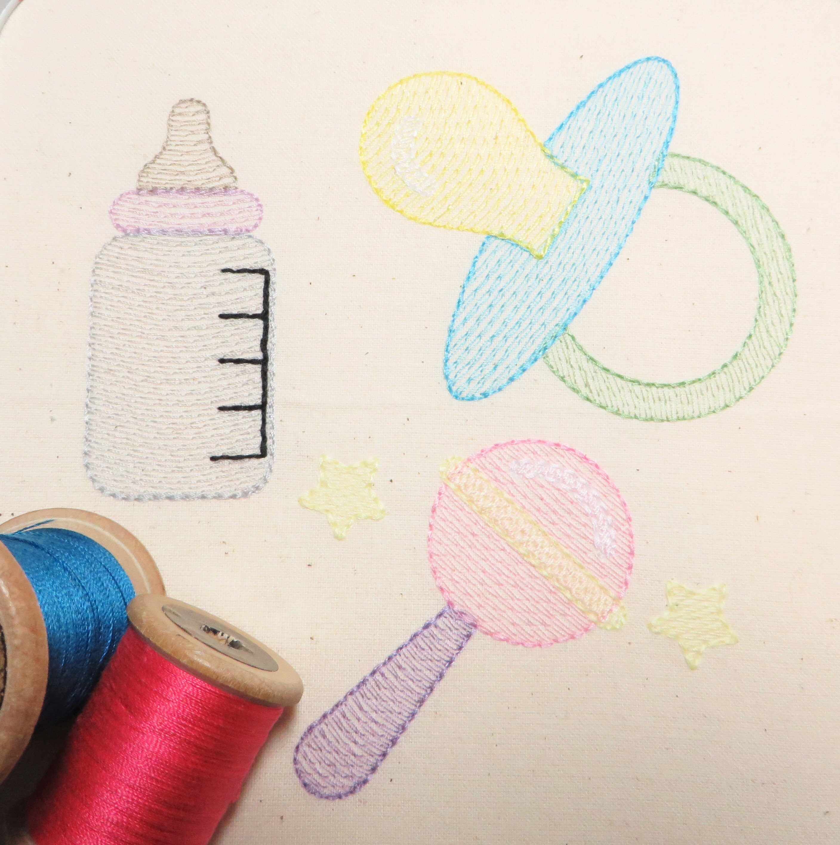 Machine Embroidery Designs Baby Accessories Bottle Rattle Etsy Australia