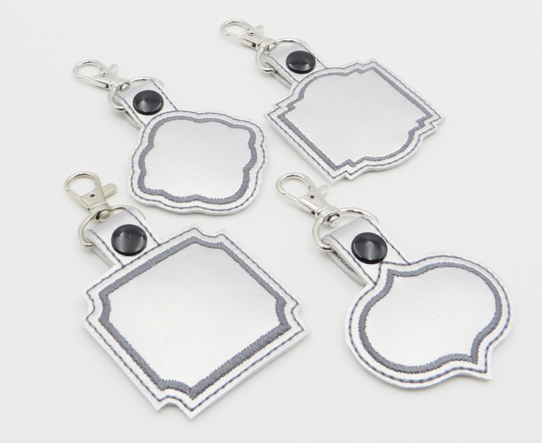 Machine Embroidery Design, Set of 4 Blank Key Fob ITH Machine