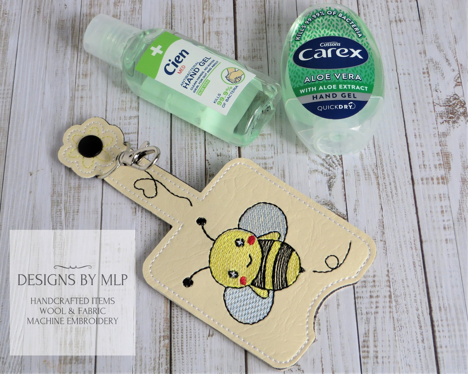 Spring Bee Embroidery Hand Sanitizer Holder Pattern Pocketbac Etsy