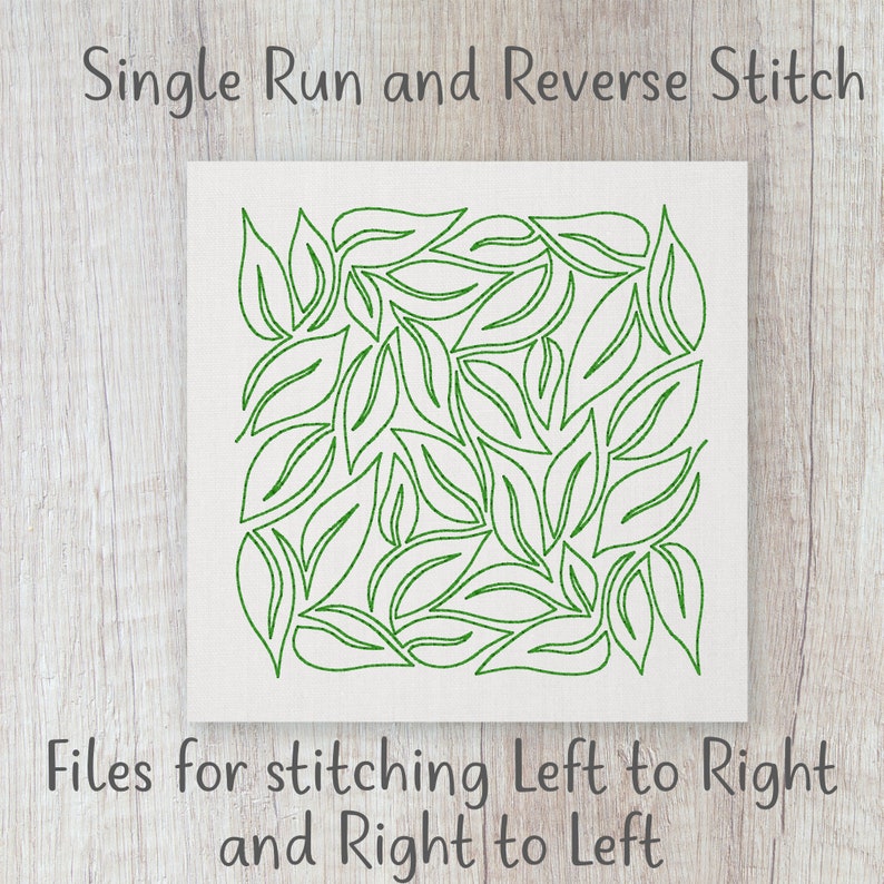 All Over Leaf Edge to Edge Quilt Pattern, E2E Quilt Block Embroidery ...